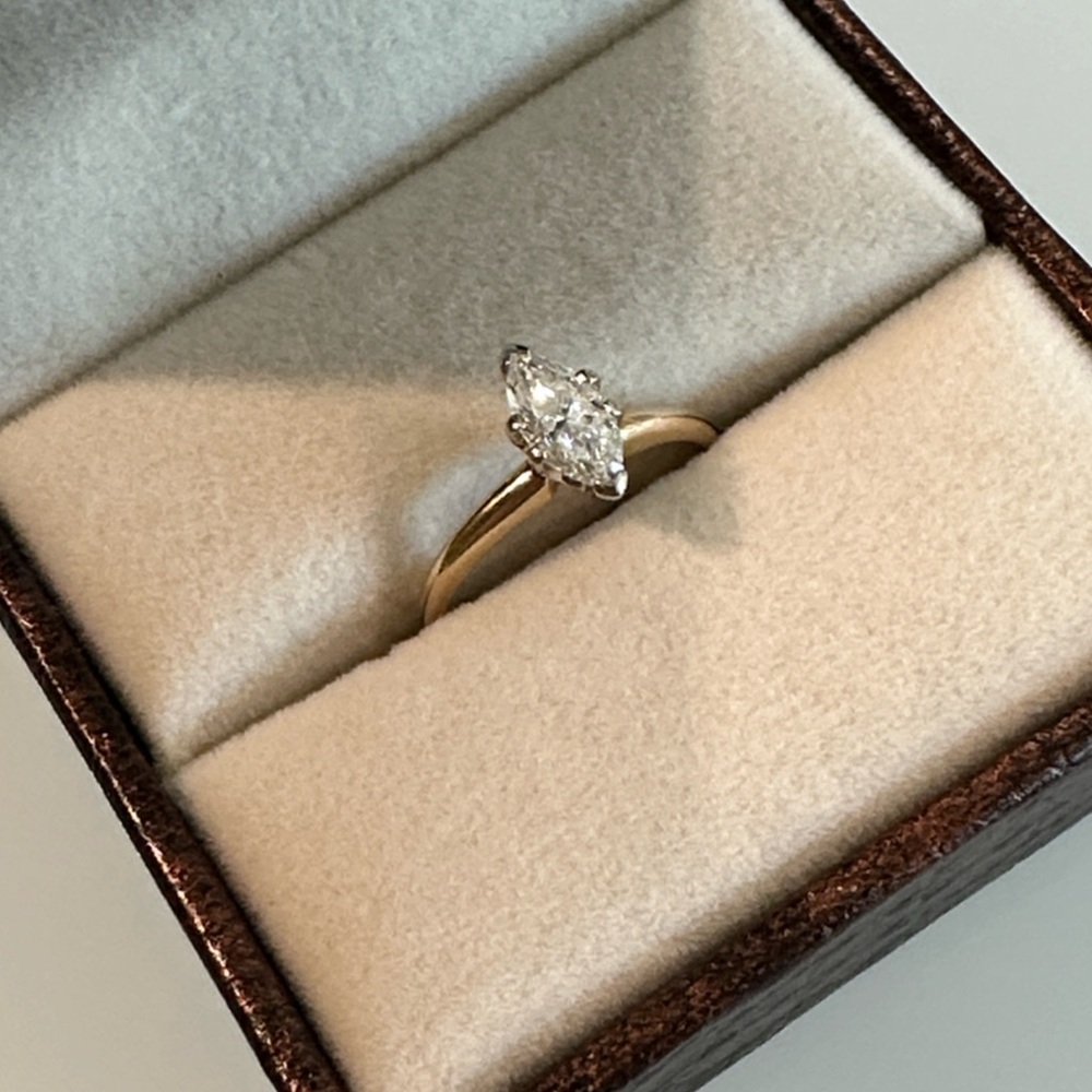 Elegant 14k Gold Marquise Cut Diamond Ring
